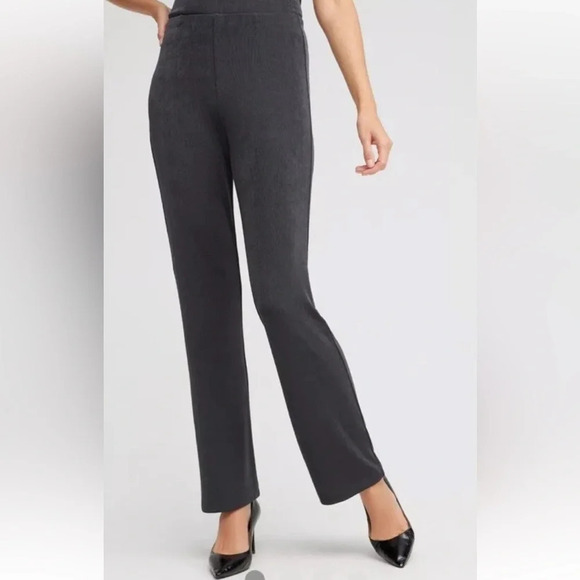 Chico’s Travelers Gray Stretch Slinky Knit Pants Womens Small Size 1 Short (681) - Picture 1 of 6